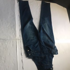 Stretch Navy Blue Overall Jeans